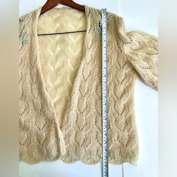 Crochet opened handmade knitted Cardigan - Picture 6 of 7